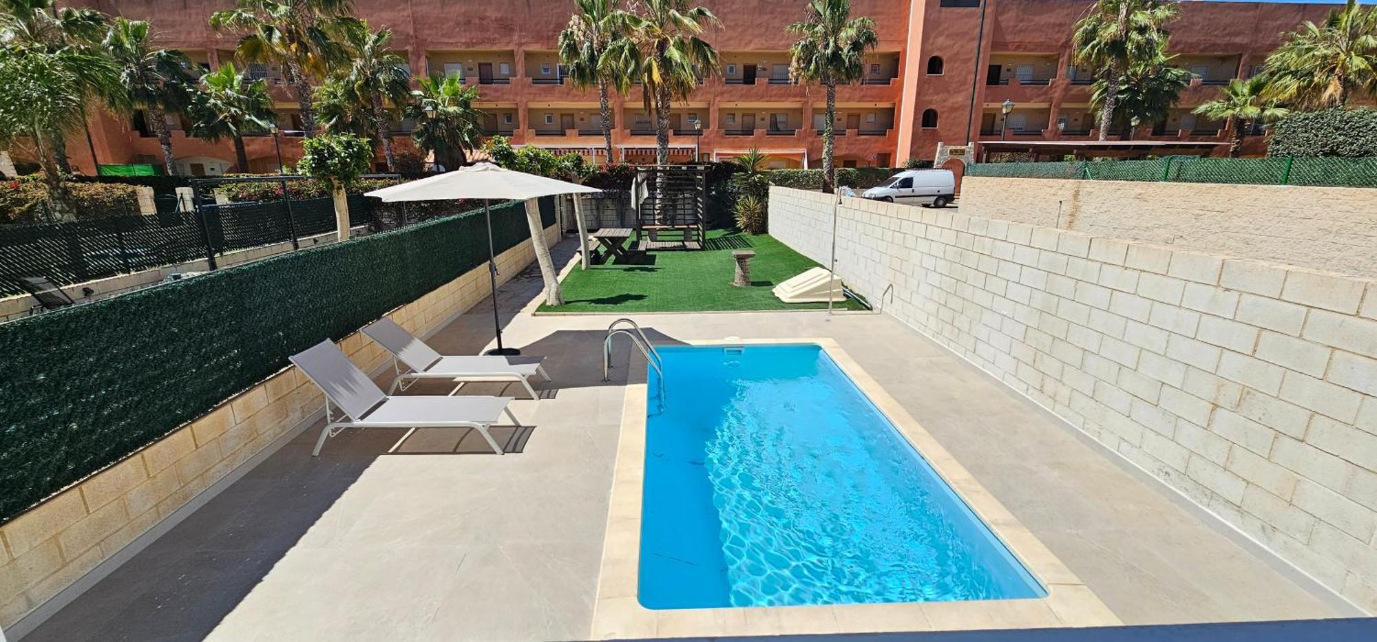 Homes Of Spain, Apartamentos Paraiso Vera Playa, Fatu Hiva, Bajo A Con Piscina Privada En Jardin Privado, Primera Linea De Playa, Wifi المظهر الخارجي الصورة
