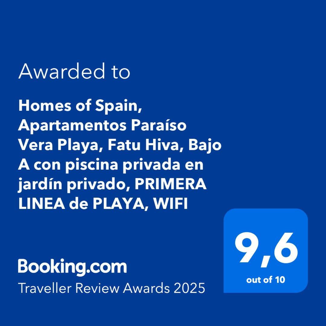 Homes Of Spain, Apartamentos Paraiso Vera Playa, Fatu Hiva, Bajo A Con Piscina Privada En Jardin Privado, Primera Linea De Playa, Wifi المظهر الخارجي الصورة
